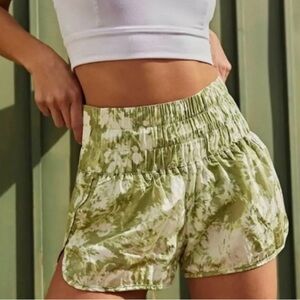 Free People Green Tie-Dye Athletic Shorts